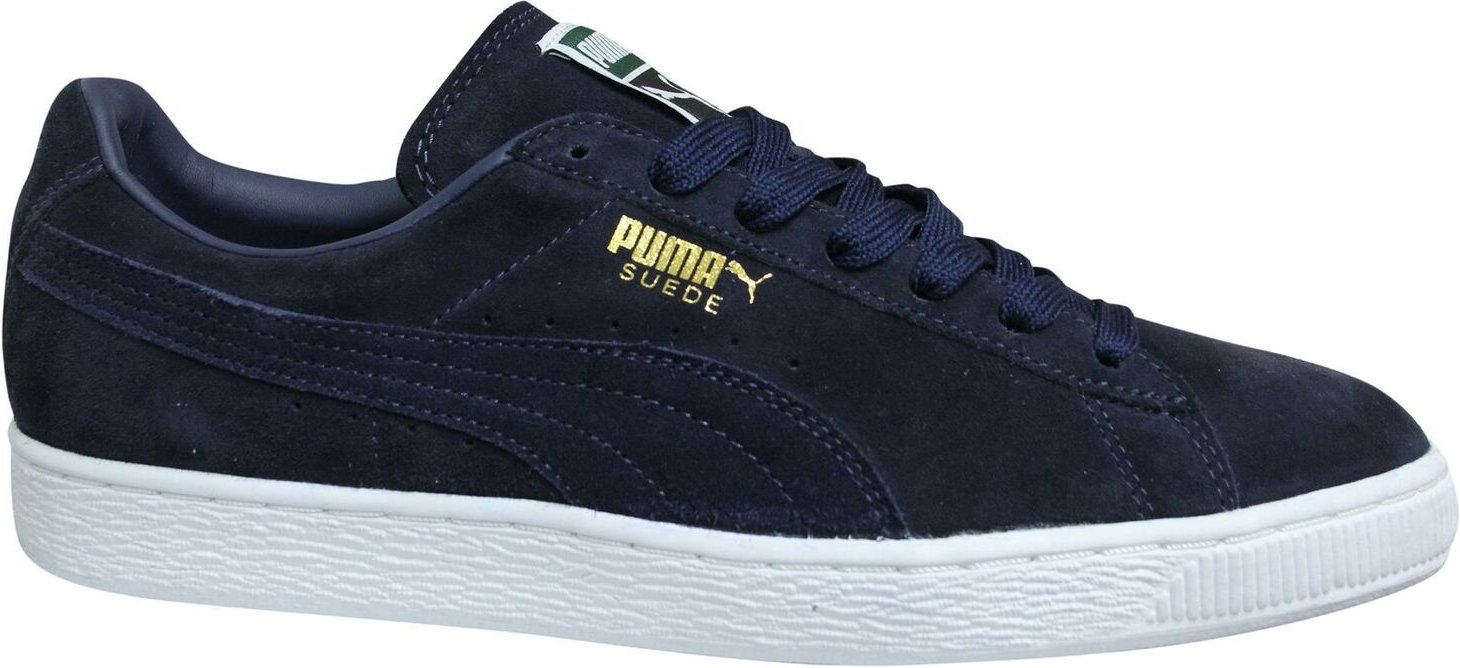 Puma Wildleder Classic + Marineblau Leder Low Schnürsenmazentrainer 356568 52