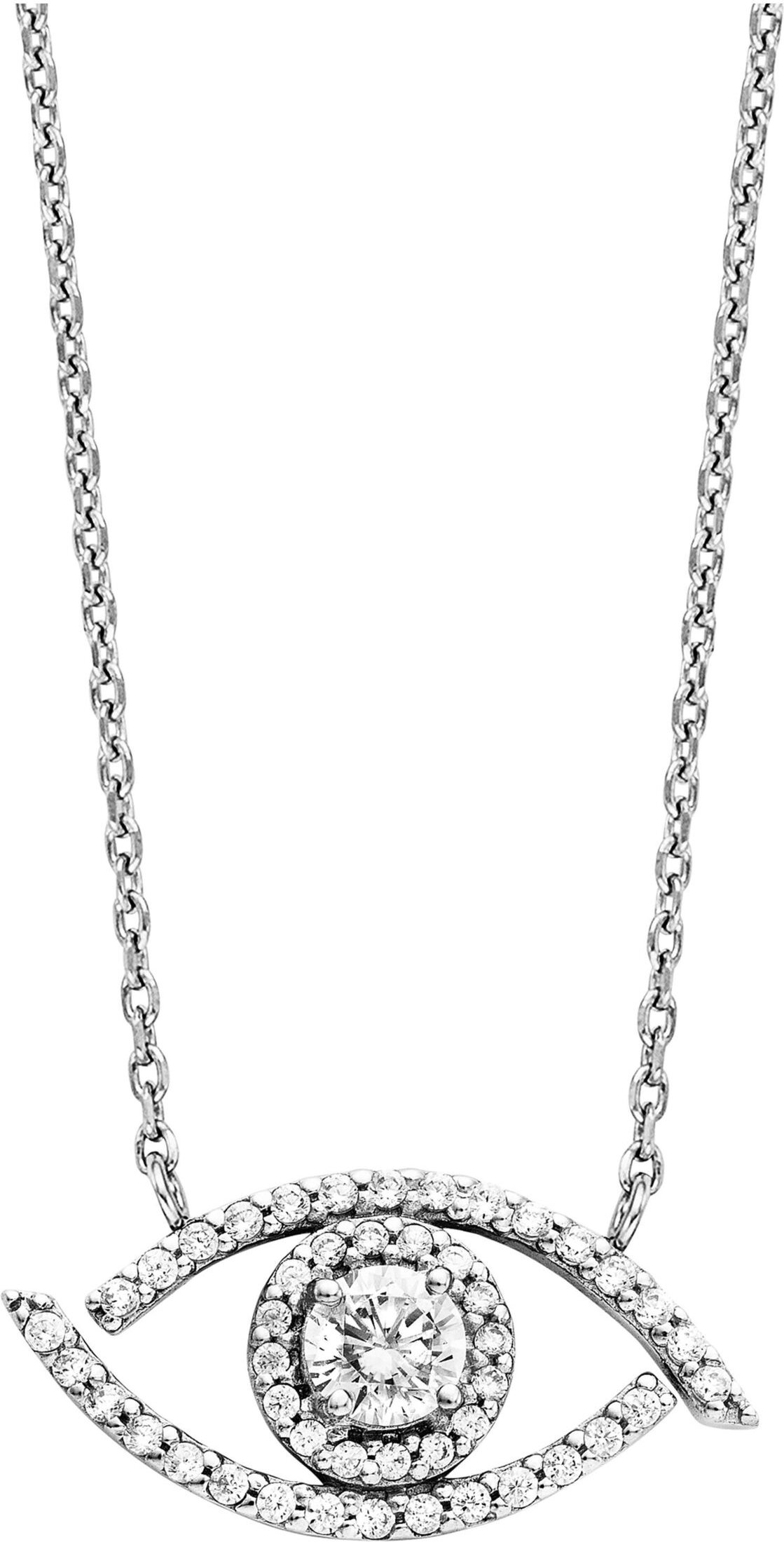 Julie Julsen Collier 925 Silber rhodiniert Auge Zirkonia weiß