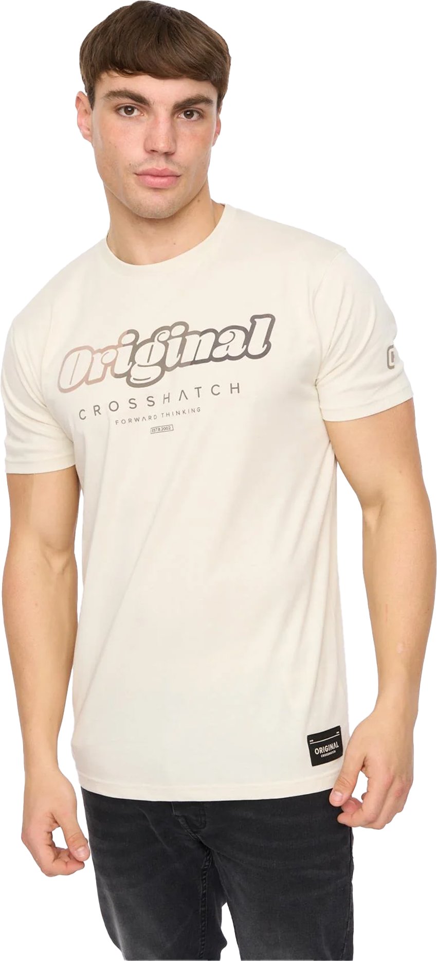 Crosshatch - "Hybridge" T-Shirt für Herren (Naturweiß)