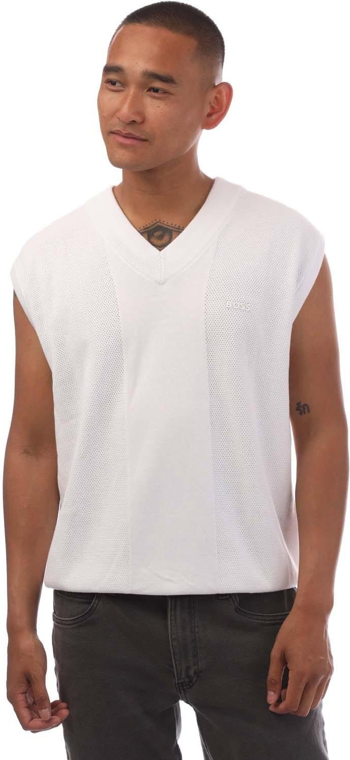 Boss - "Vollino" Pullover Top für Herren Ärmellos (Weiß)