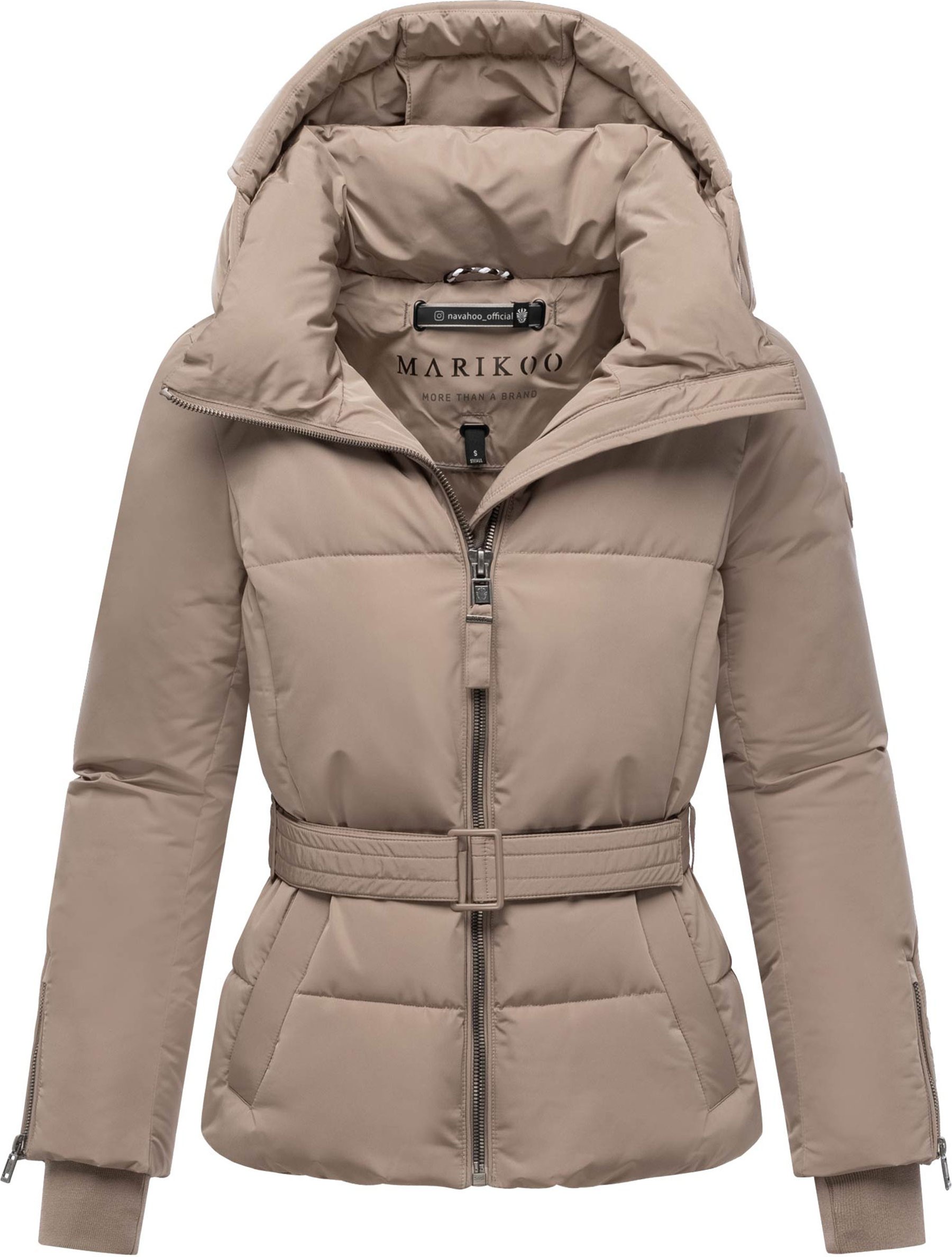 Marikoo Damen Steppjacke Aleyna mit Taillengürtel & Magnetverschlüssen