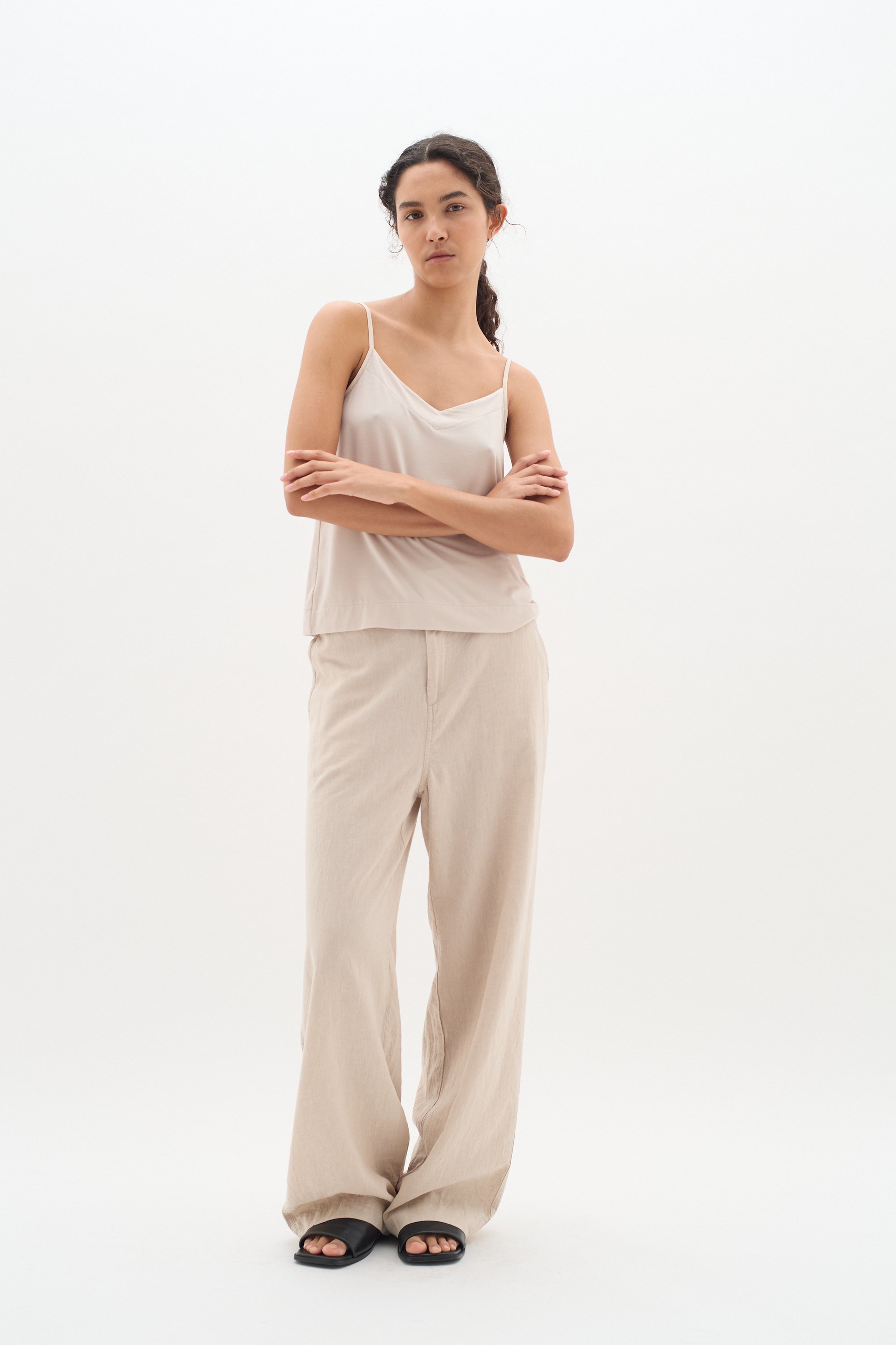 Ärmellose Bluse Feminine Form Haze beige