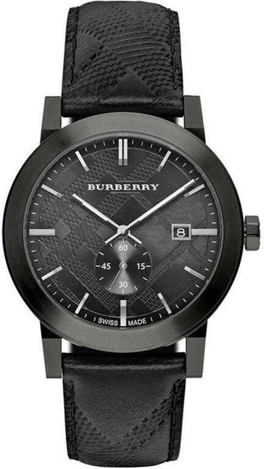 Burberry BU9906 City schwarzes Lederarmband Herrenuhr