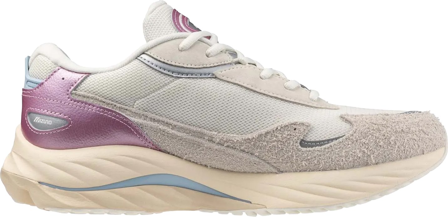 Mizuno - Herren Sneaker "Wave Rider Beta Sportstyle", Wildleder (Hell Sandfarben/Gold/Himmelblau)