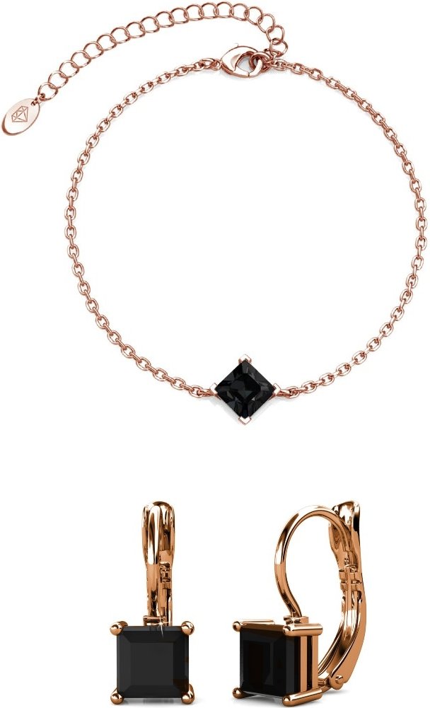 Calle Square Sets - Roségold und Schwarz