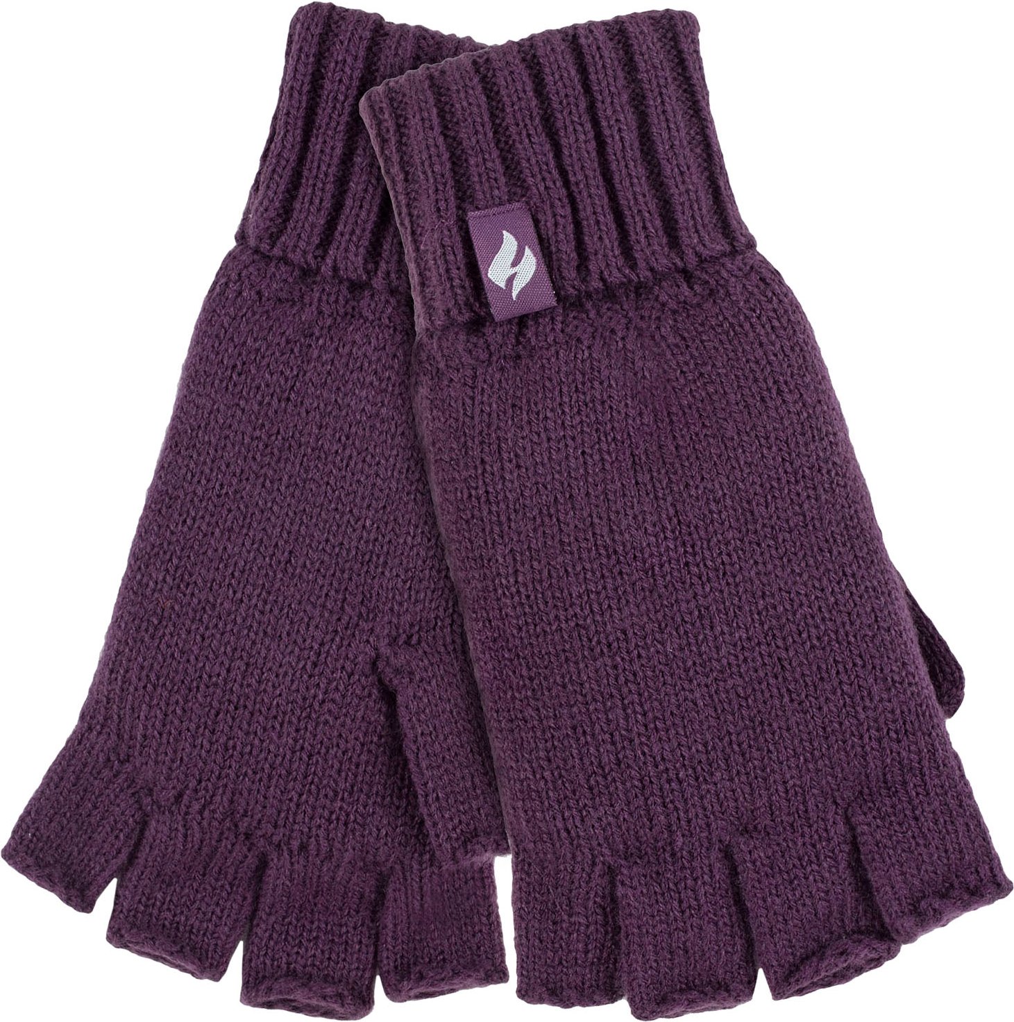 Solide gestrickte fingerlose Damenhandschuhe | WÄRMEHALTER | Lila fest