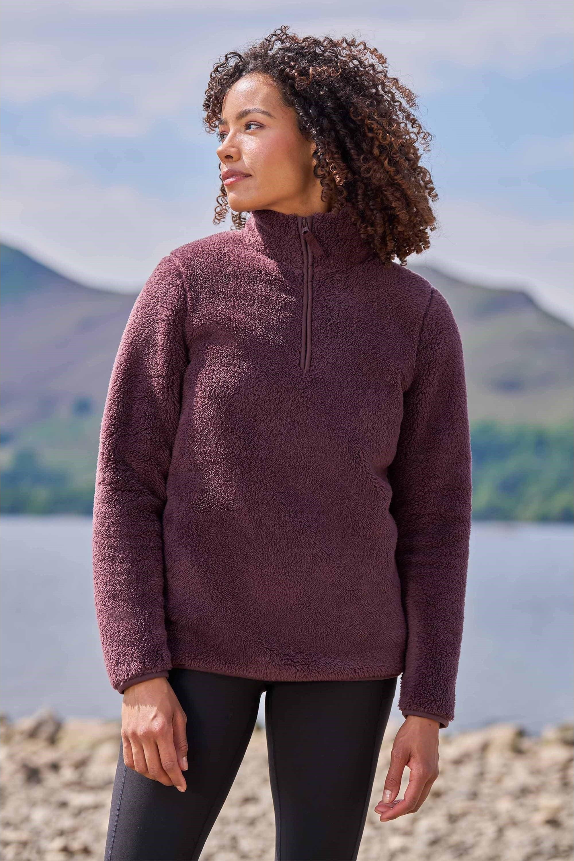 Mountain Warehouse - Fleece-Oberteil mit kurzem Reißverschluss für Damen (Braun)