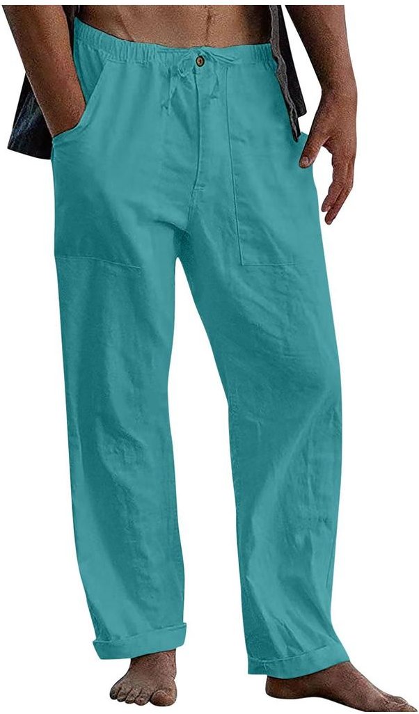 Thumbnail - Loose Fit Plus Size Hose mit Flachs-Baumwoll-Mischung