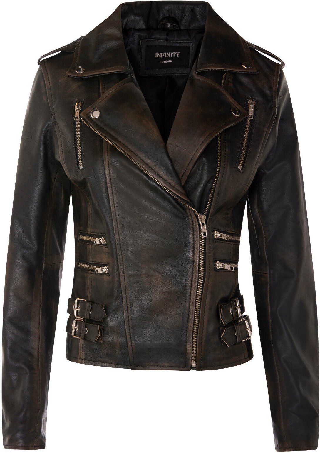 Damen Leder Brando Bikerjacke-Loddon