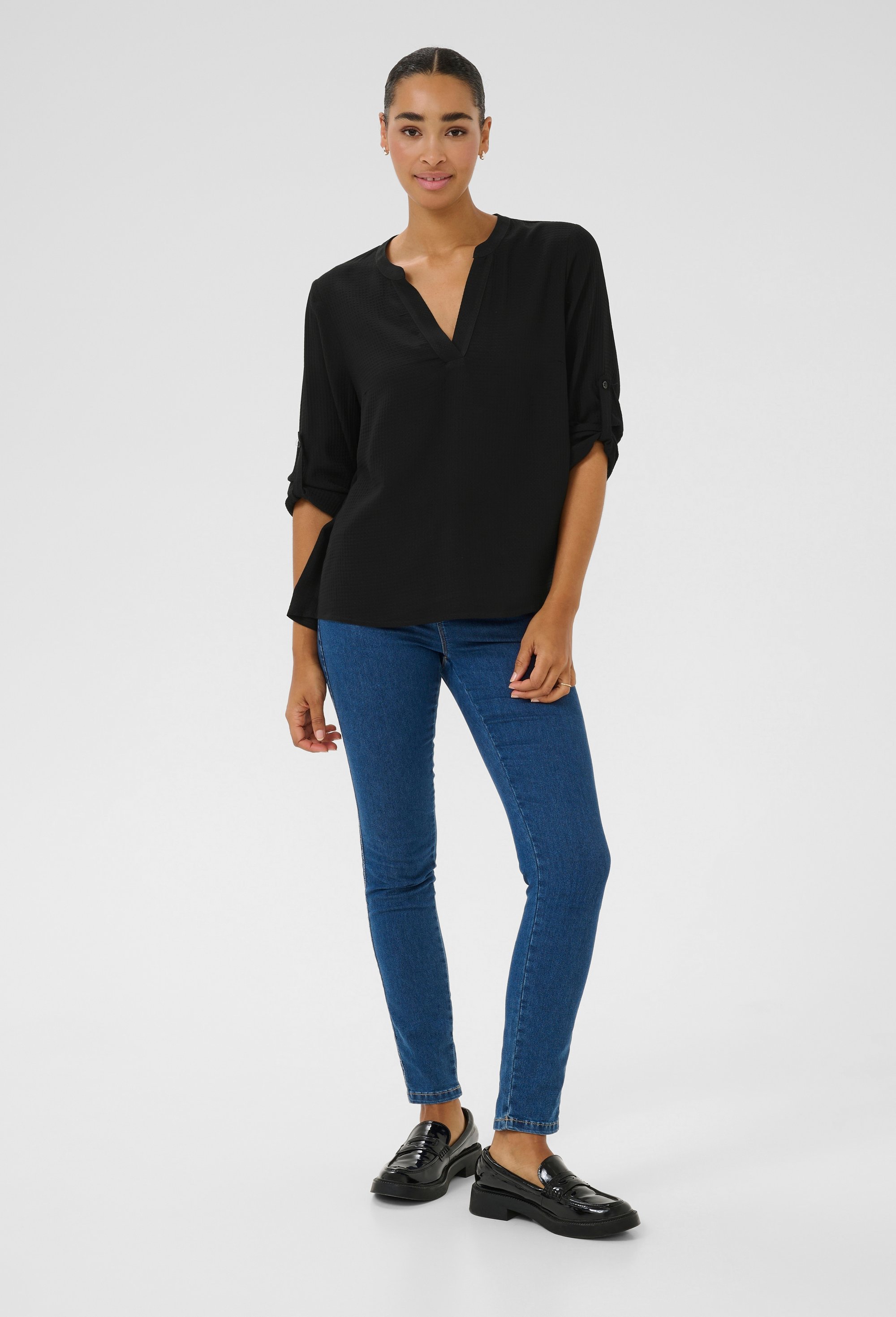 Langarm-Bluse Loose fit Black
