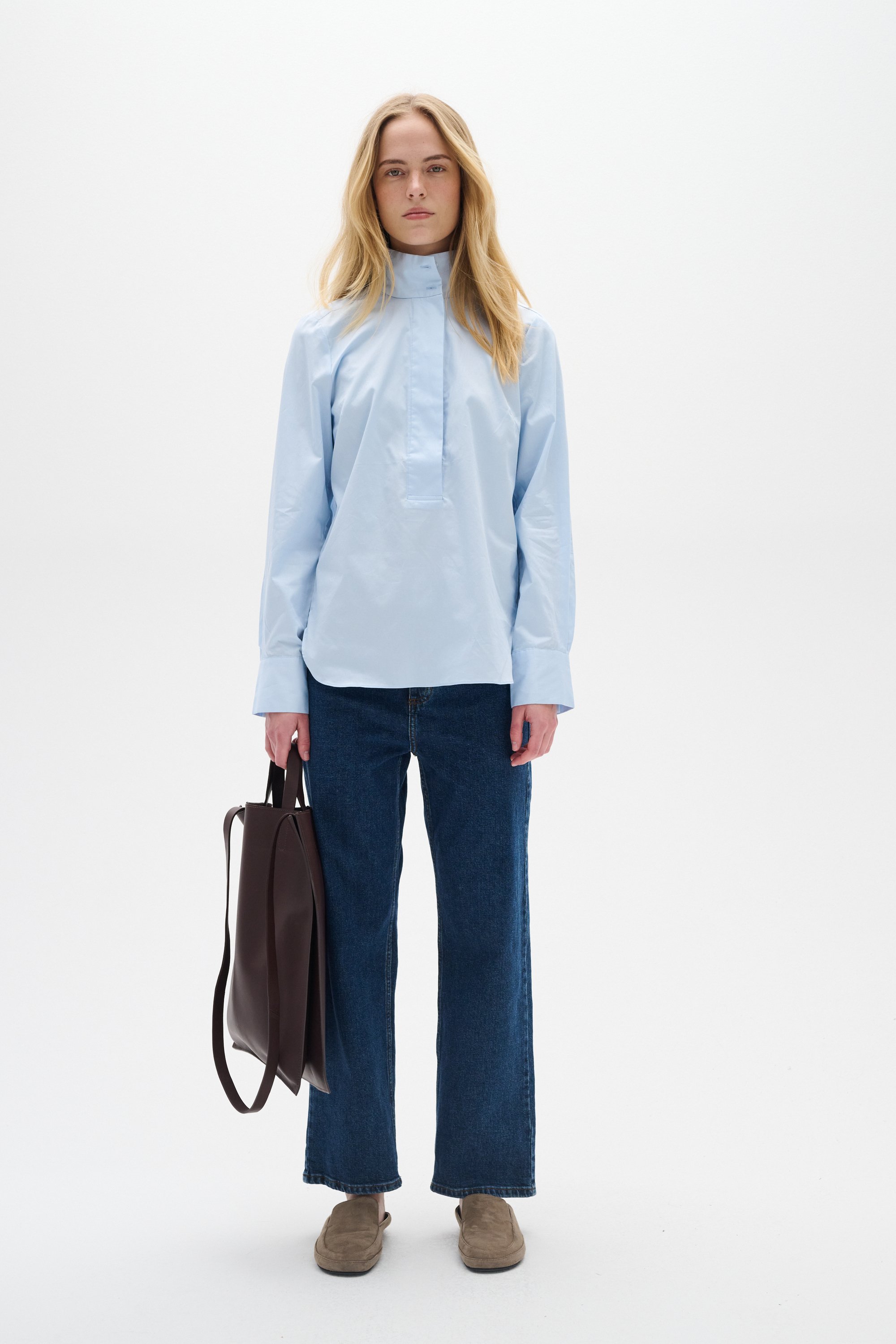 Langarm - Hemd Lockere Passform Pastel Blue light blue