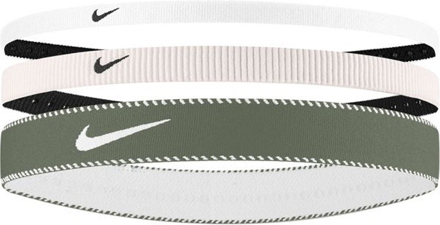 Nike - Stirnband, Flex, Klassisch (3er-Pack) (Hellrosa/Grau/Weiß)