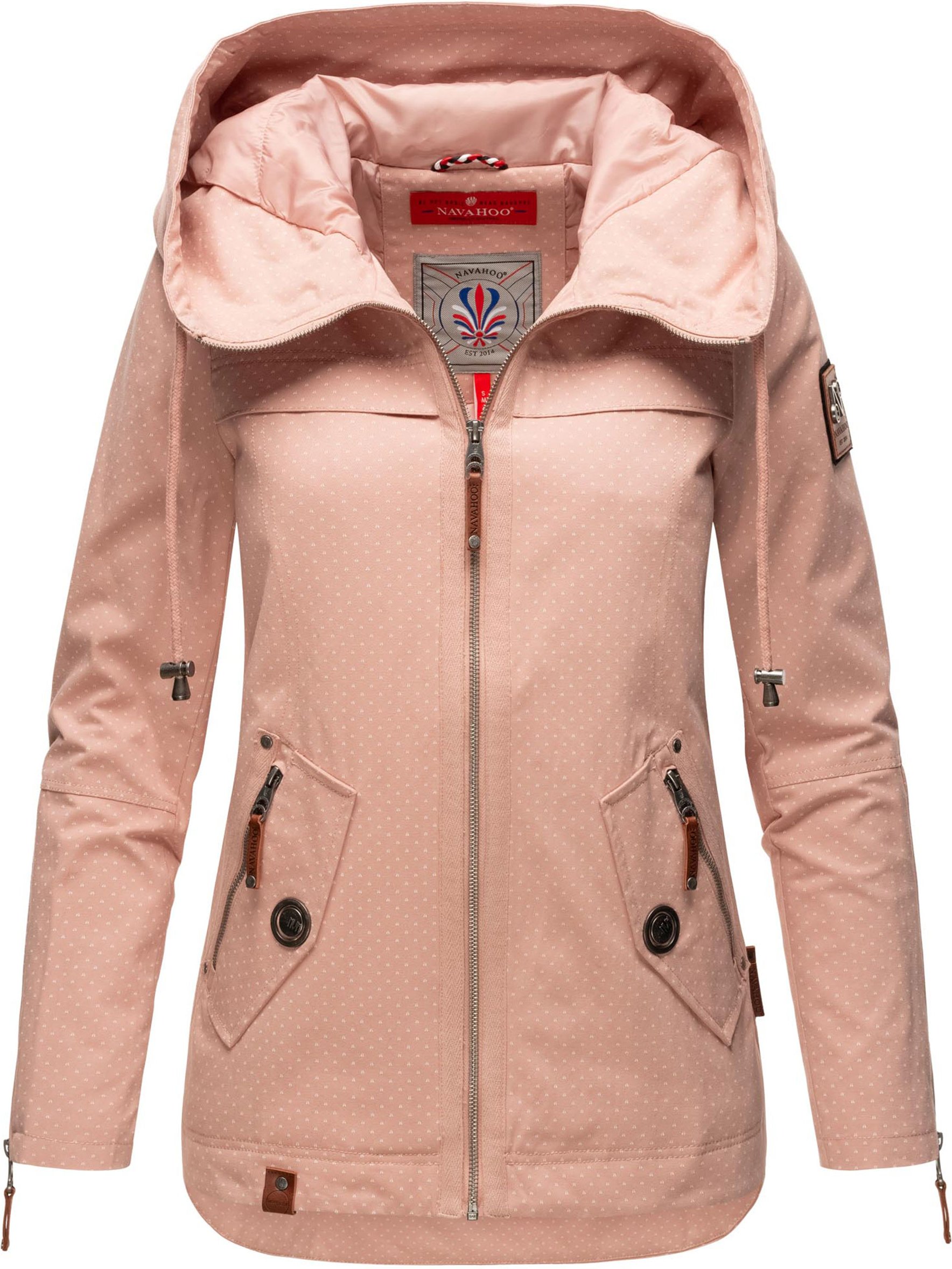 Navahoo Damen Übergangsjacke Wekoo – Leichte Baumwolljacke mit Kapuze