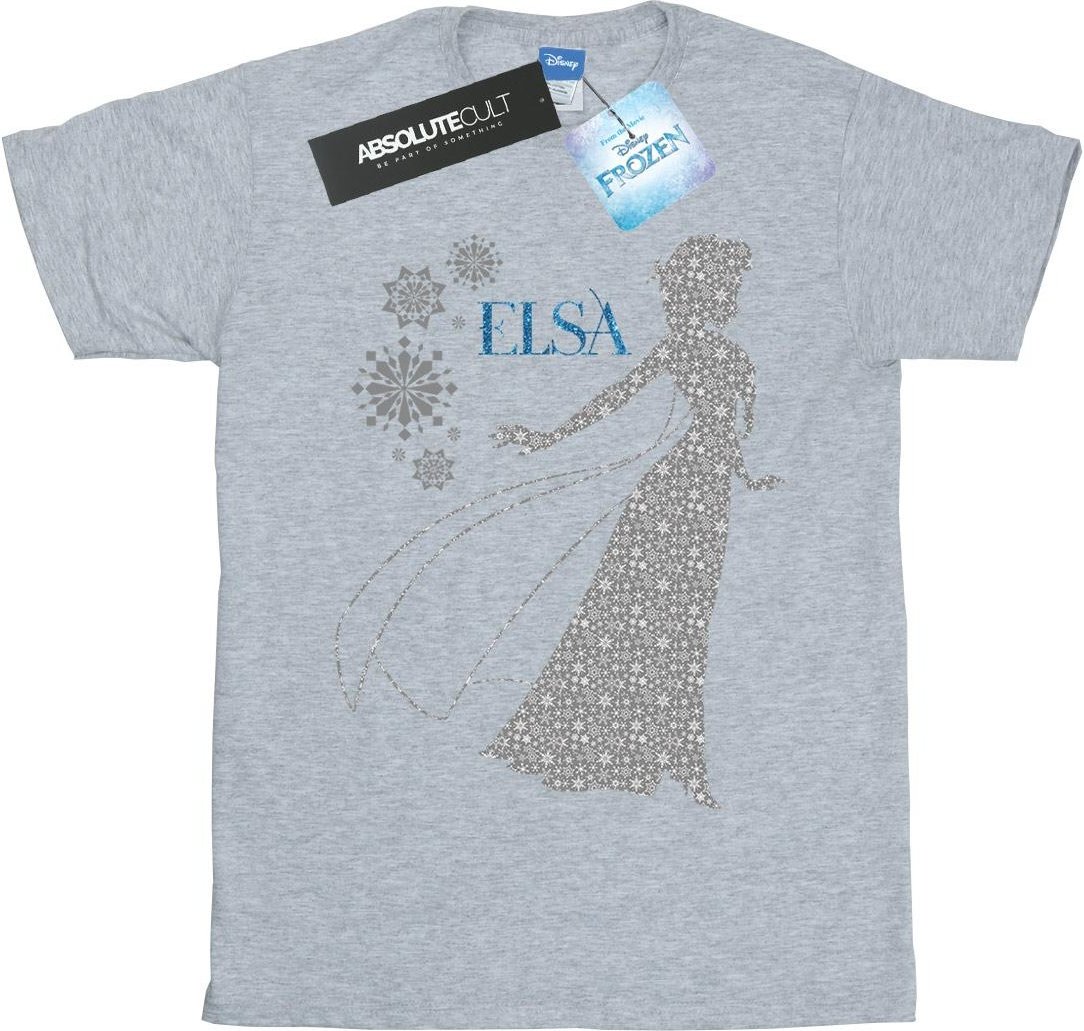 Disney - "Frozen Elsa Christmas Silhouette" T-Shirt für Damen (Grau)