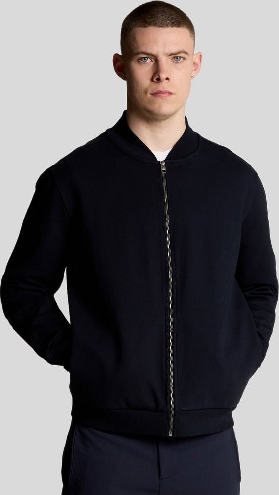 Thumbnail - Lyle & Scott Twill Interlock Bomberjacke – Dunkelmarineblau