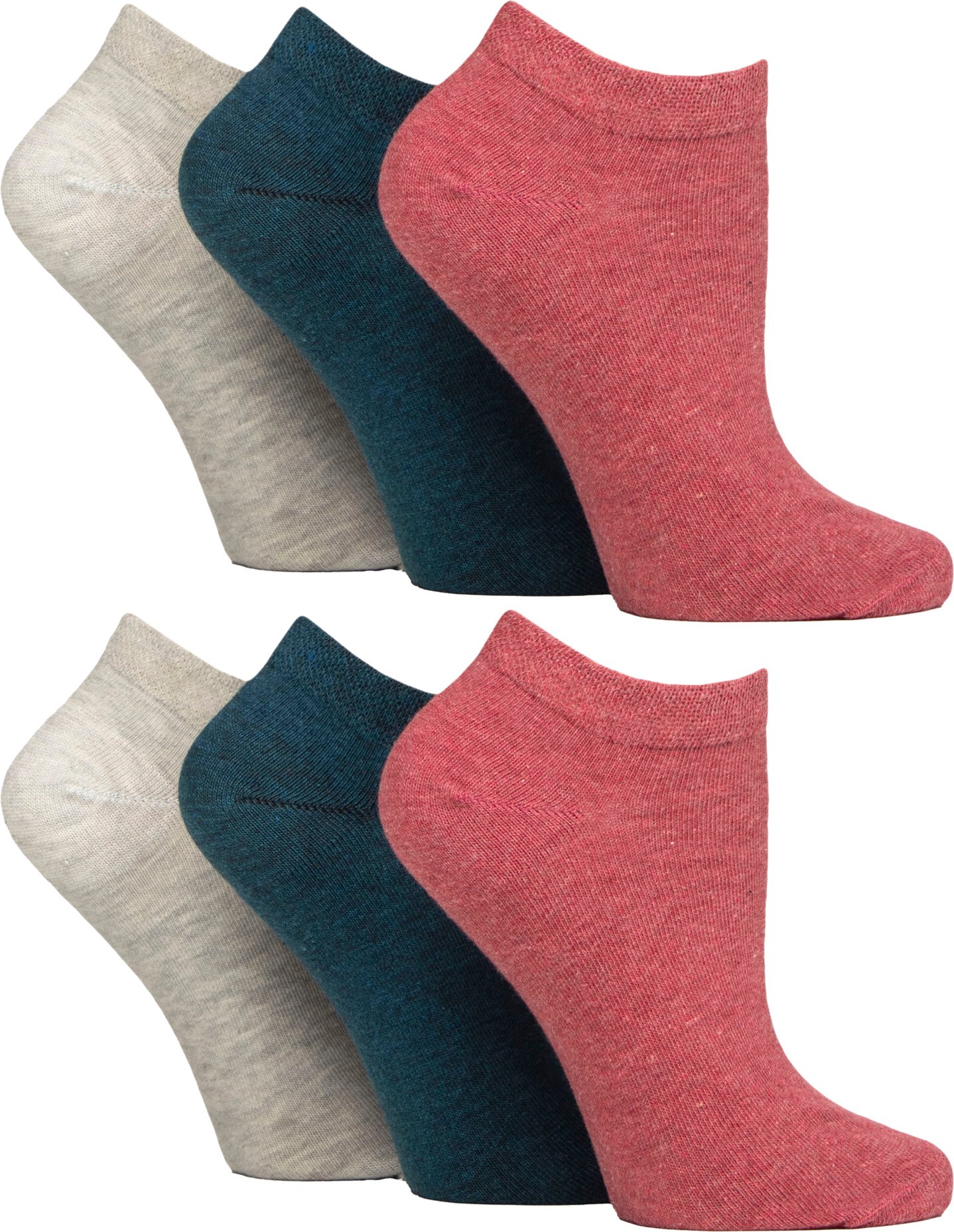 6er-Pack Diabetiker-Trainersocken für Damen | Extra breite Knöchelsocken