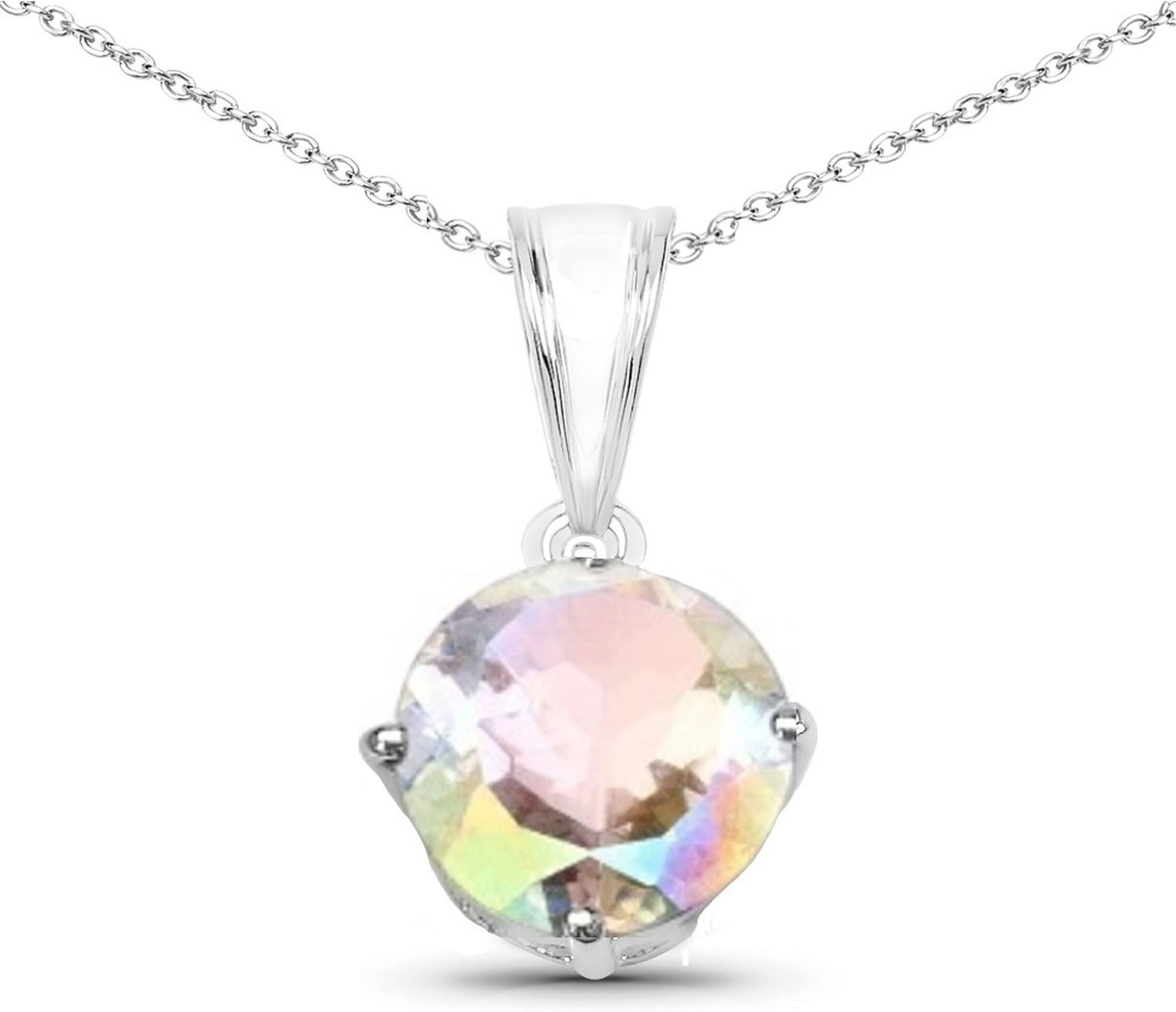 Vira Jewels Anhänger mit Kette 925-Sterling Silber rhodiniert glänzend Quartz weiß