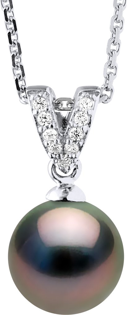 Halskette Prestige Schmuck - Echte Tahiti-Zuchtperle rund 9-10 mm