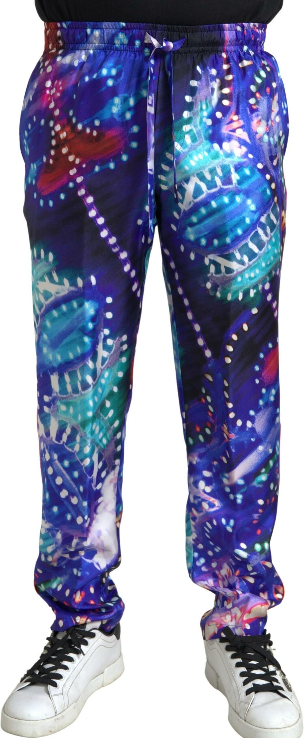 Abstraktes Print-Seidenhose Pan74851