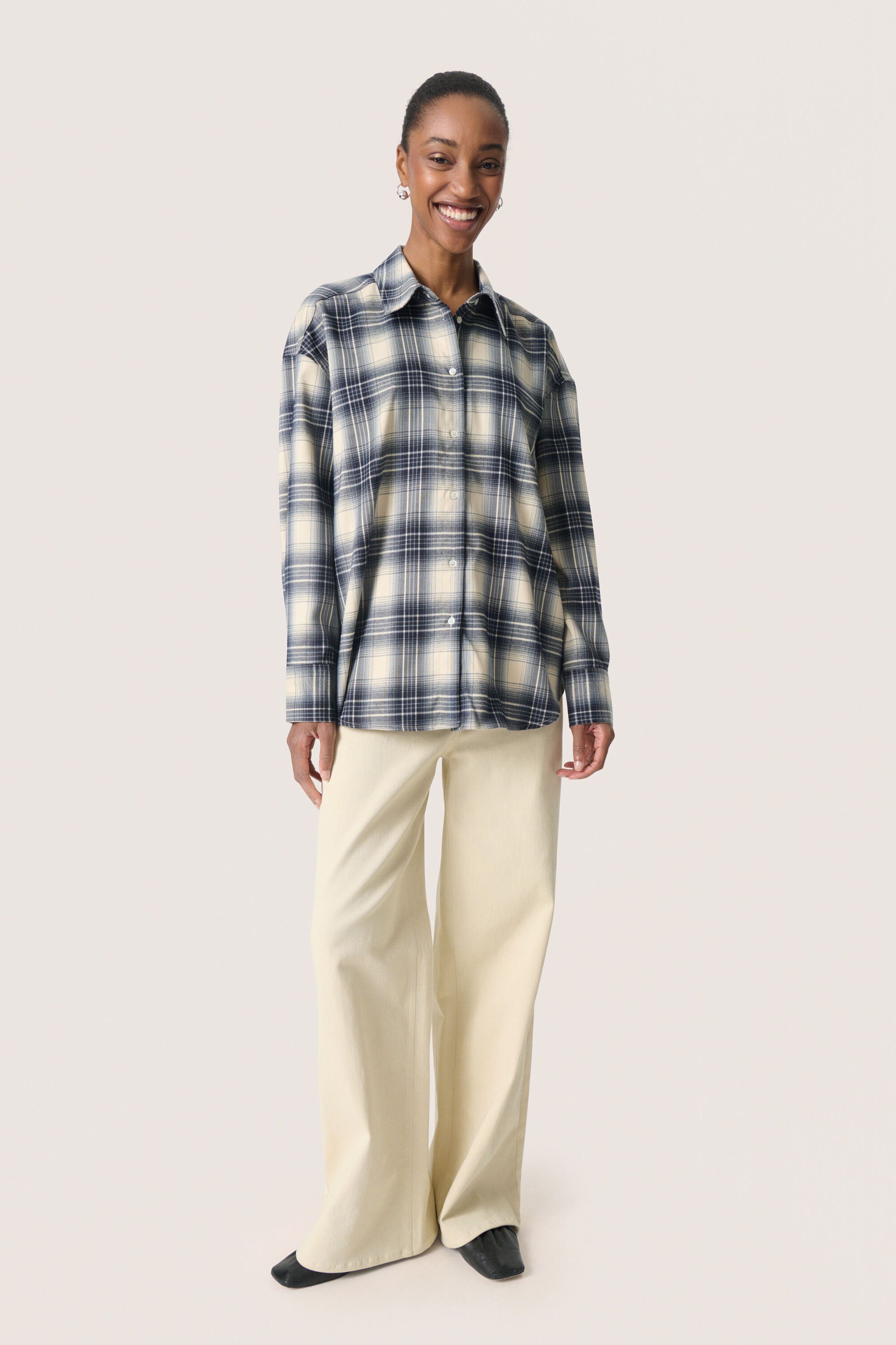 Langarm - Hemd SLPamala Lockere Passform navy