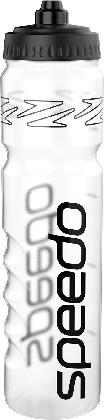 Speedo - Wasserflasche, Logo, 1l (Transparent/Schwarz)