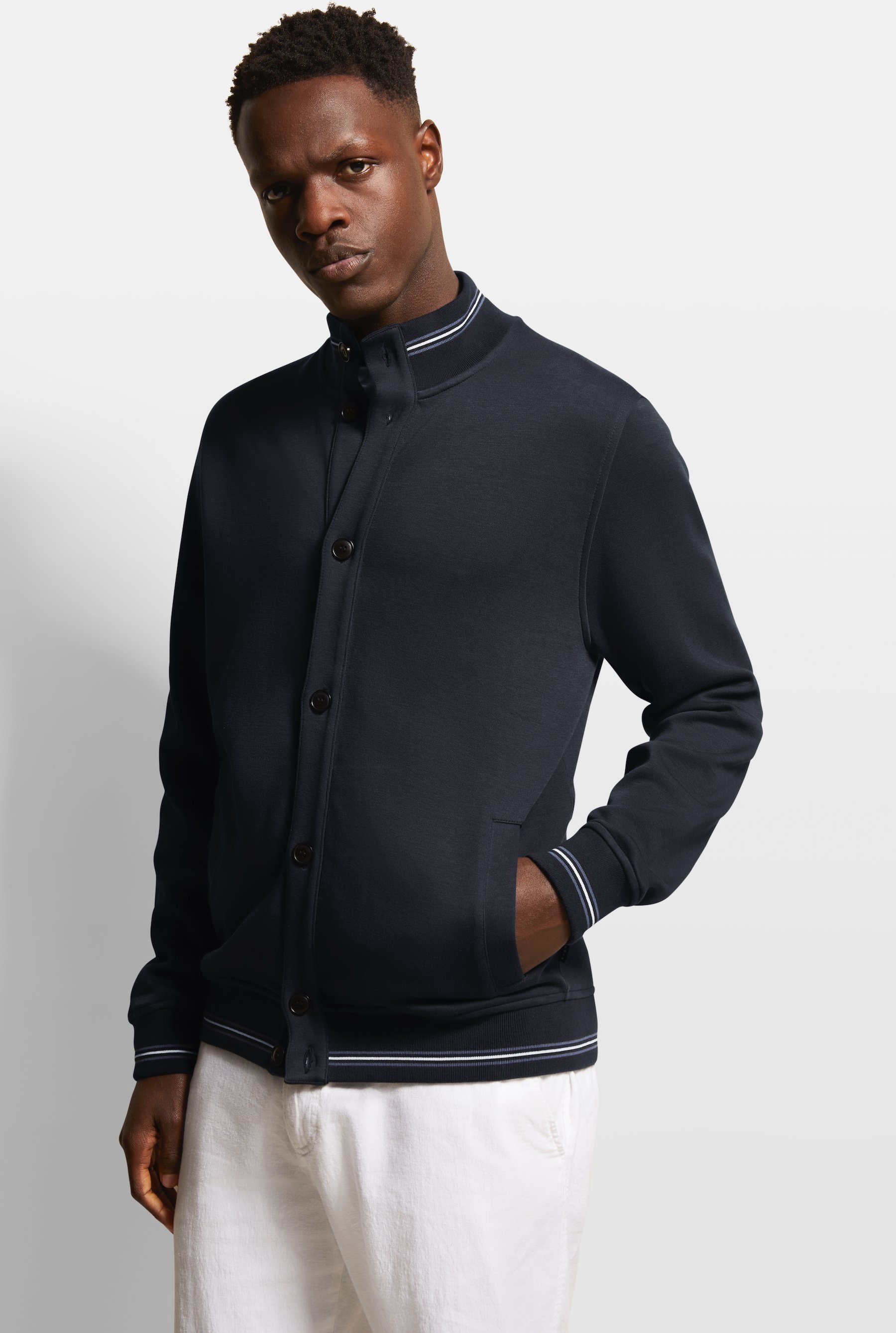 Bugatti Herren Sweatshirt mit Collegekragen