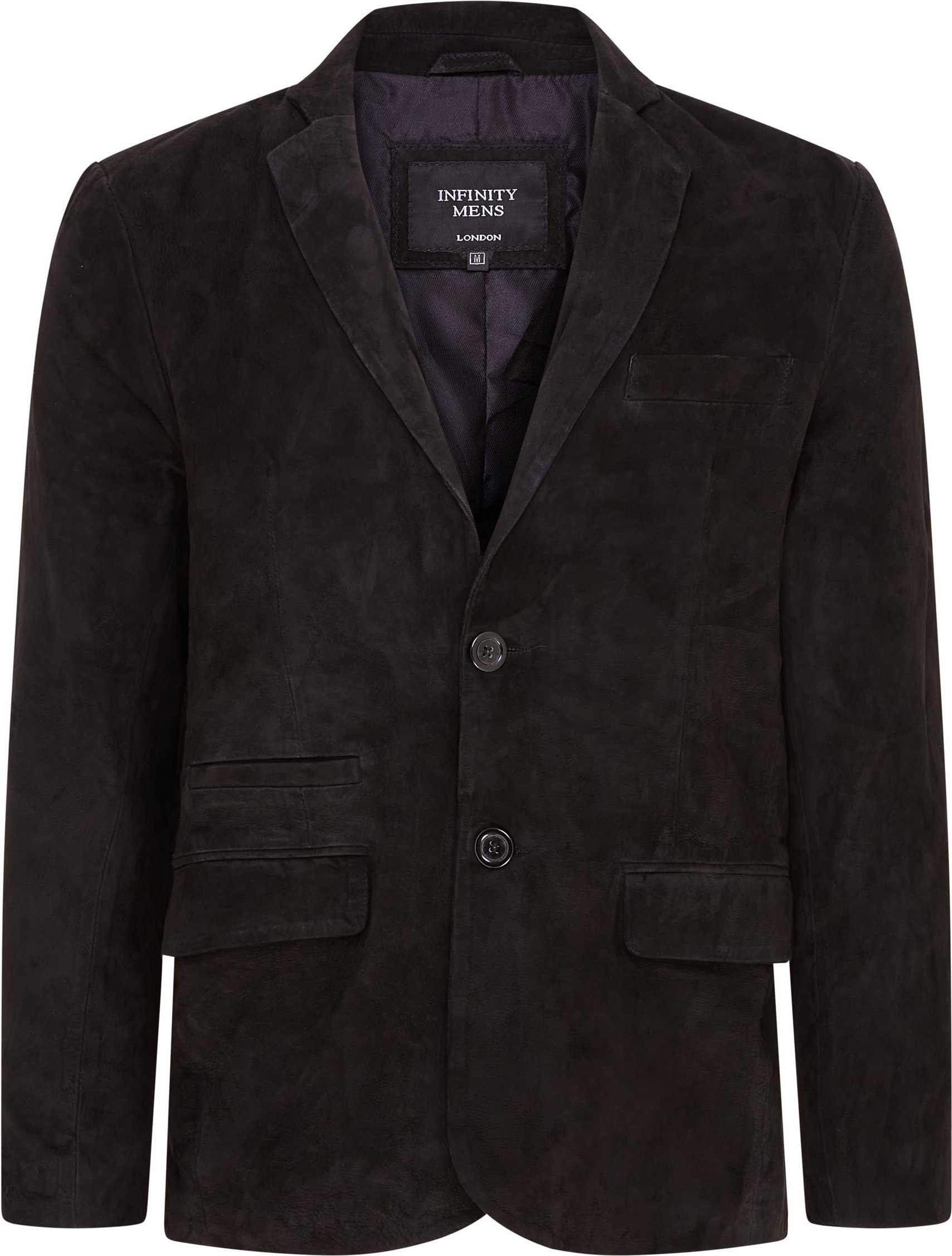 Schwarze schmale italienische Blazerjacke aus Ziegenwildleder für Herren - Somero