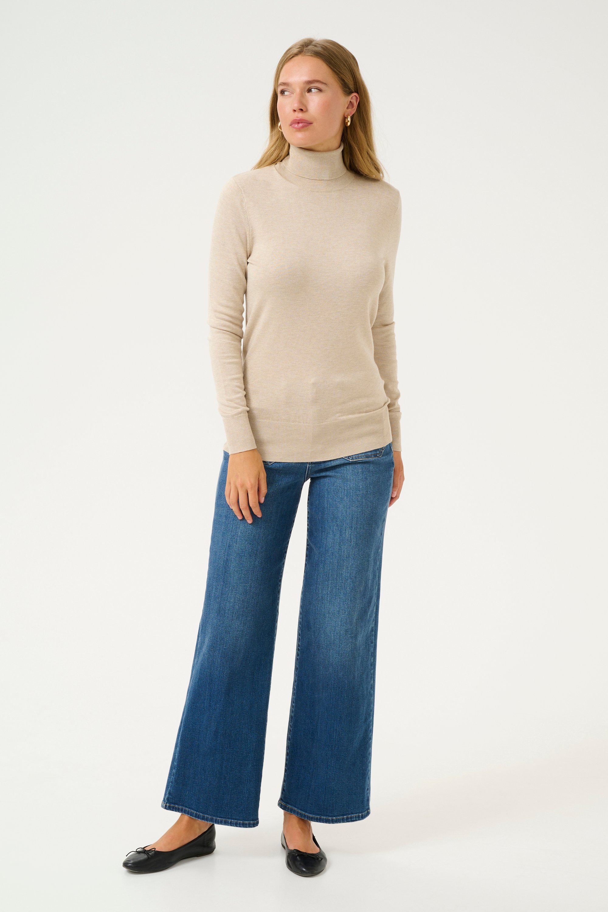 Rollkragen Slim fit beige