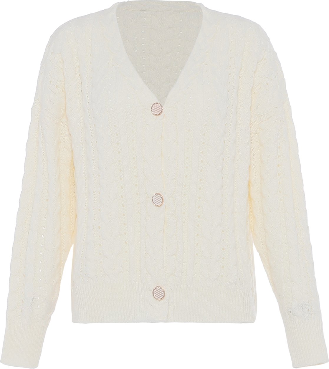 Faina Strickjacke Damen Wollweiß