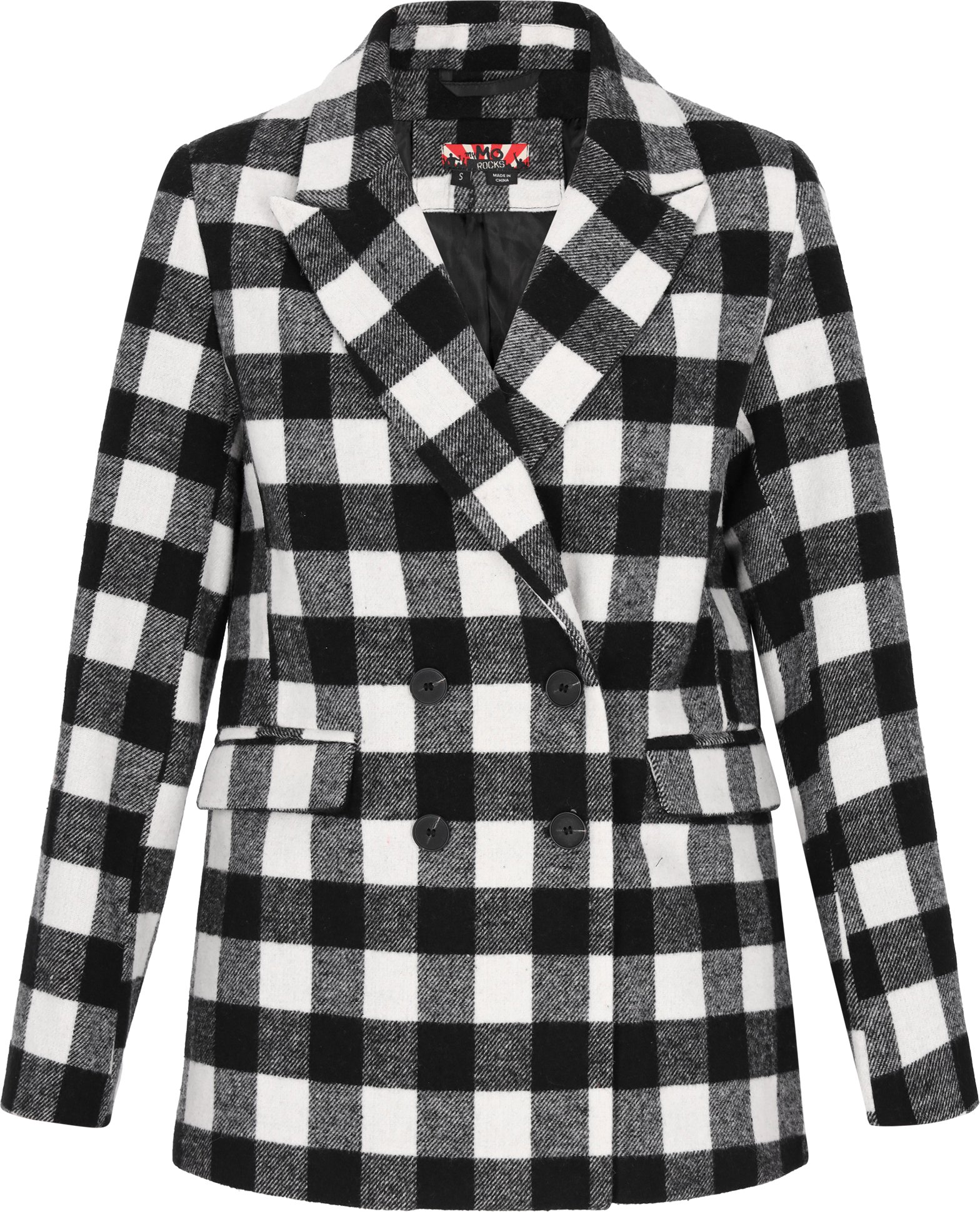 Mymo Blazer Frauen schwarz weiß kariert