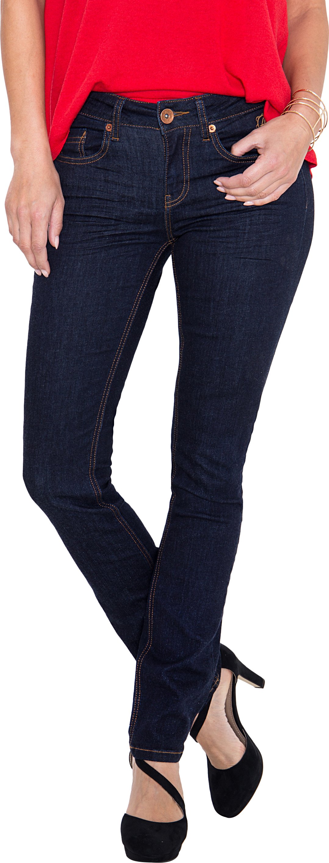 Amor, Truth & Trust Damen ATT JEANS Basic Slim Fit Jeans in leichter Waschung Belinda rinsed