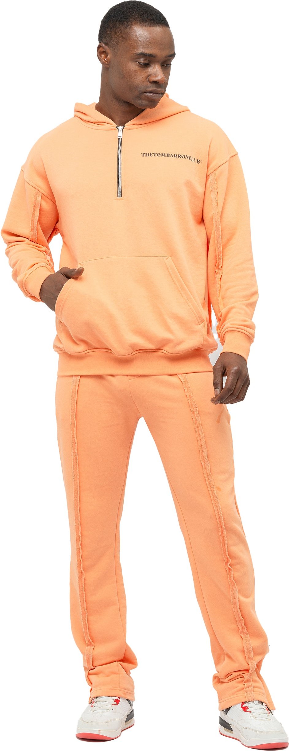 Tom Barron Herren-Trainingsanzug-Set mit Viertelreißverschluss, Oversize