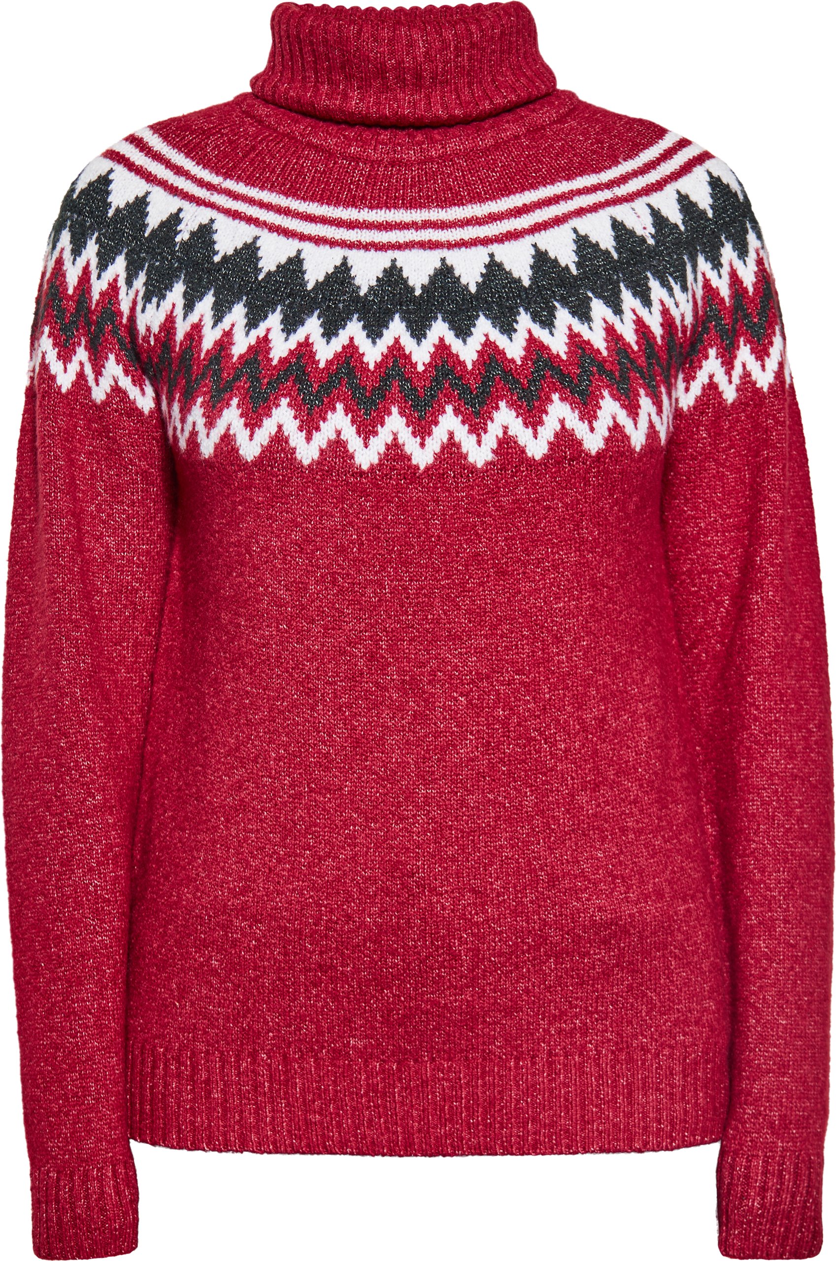 usha Strickpullover Damen Dunkelrot Mehrfarbig