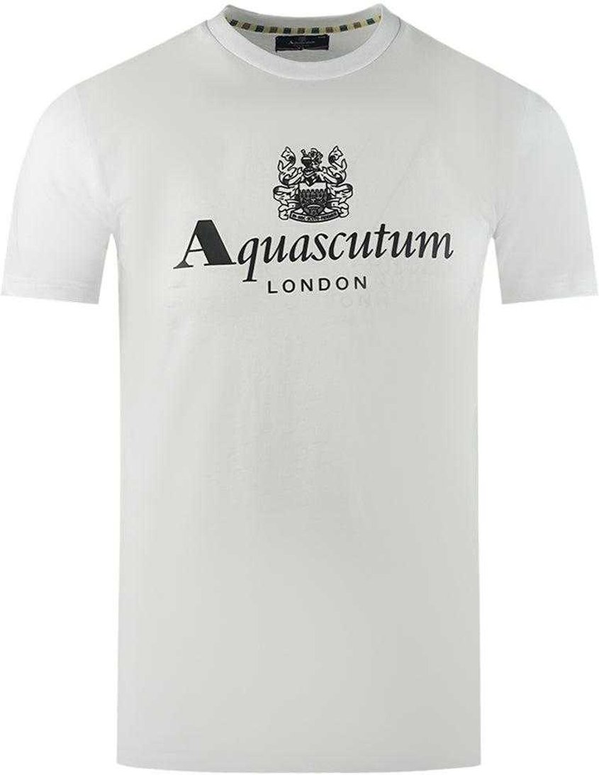 Aquascutum Herren London Aldis Logo T-Shirt (Weiß)