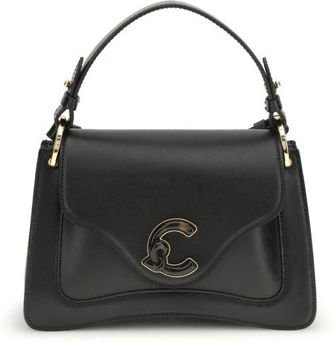 Coccinelle Schwarze Kalbsleder Bos Taurus Schultertasche