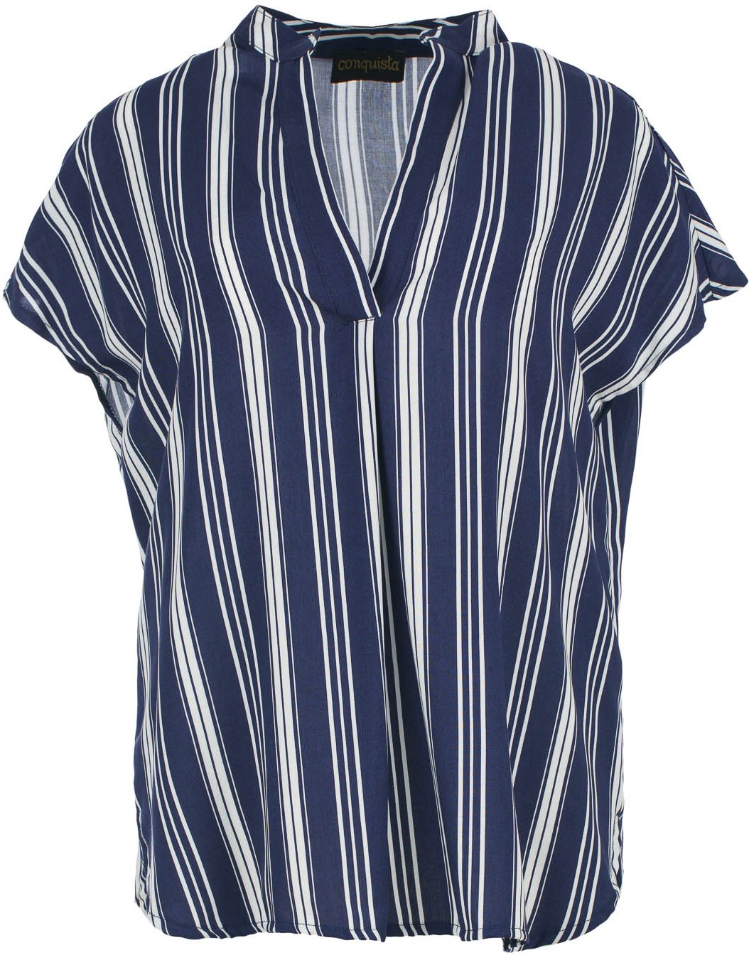 Thumbnail - Bluse mit nautischem Streifendesign aus Viskose