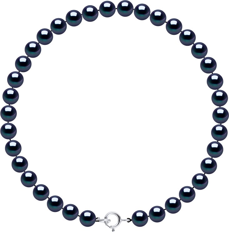 DIADEMA - Armband - Echte Süßwasserperlen - Schwarzer Tahitian Style