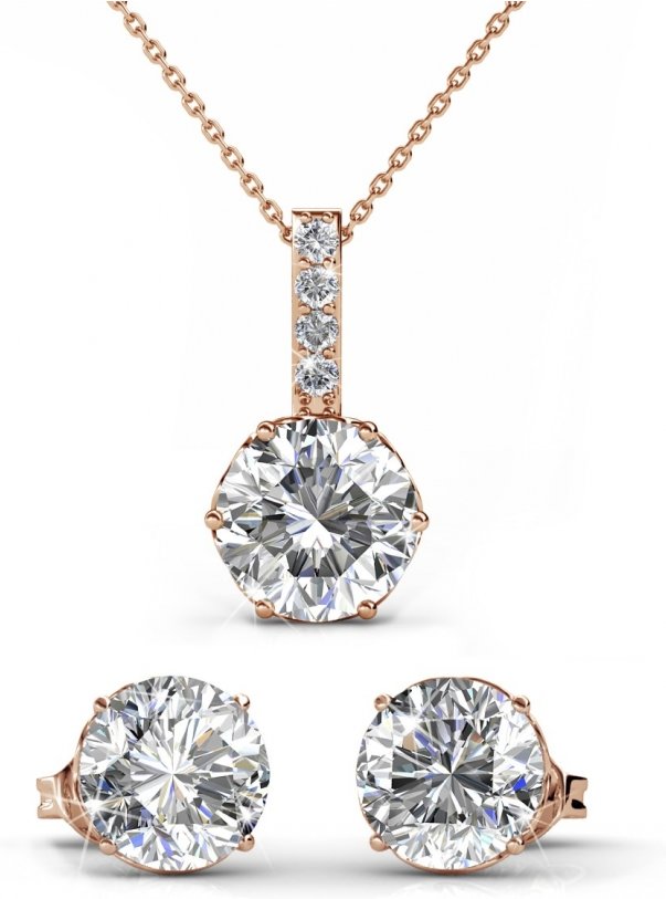 Kristine Set - Rose Gold und Kristall