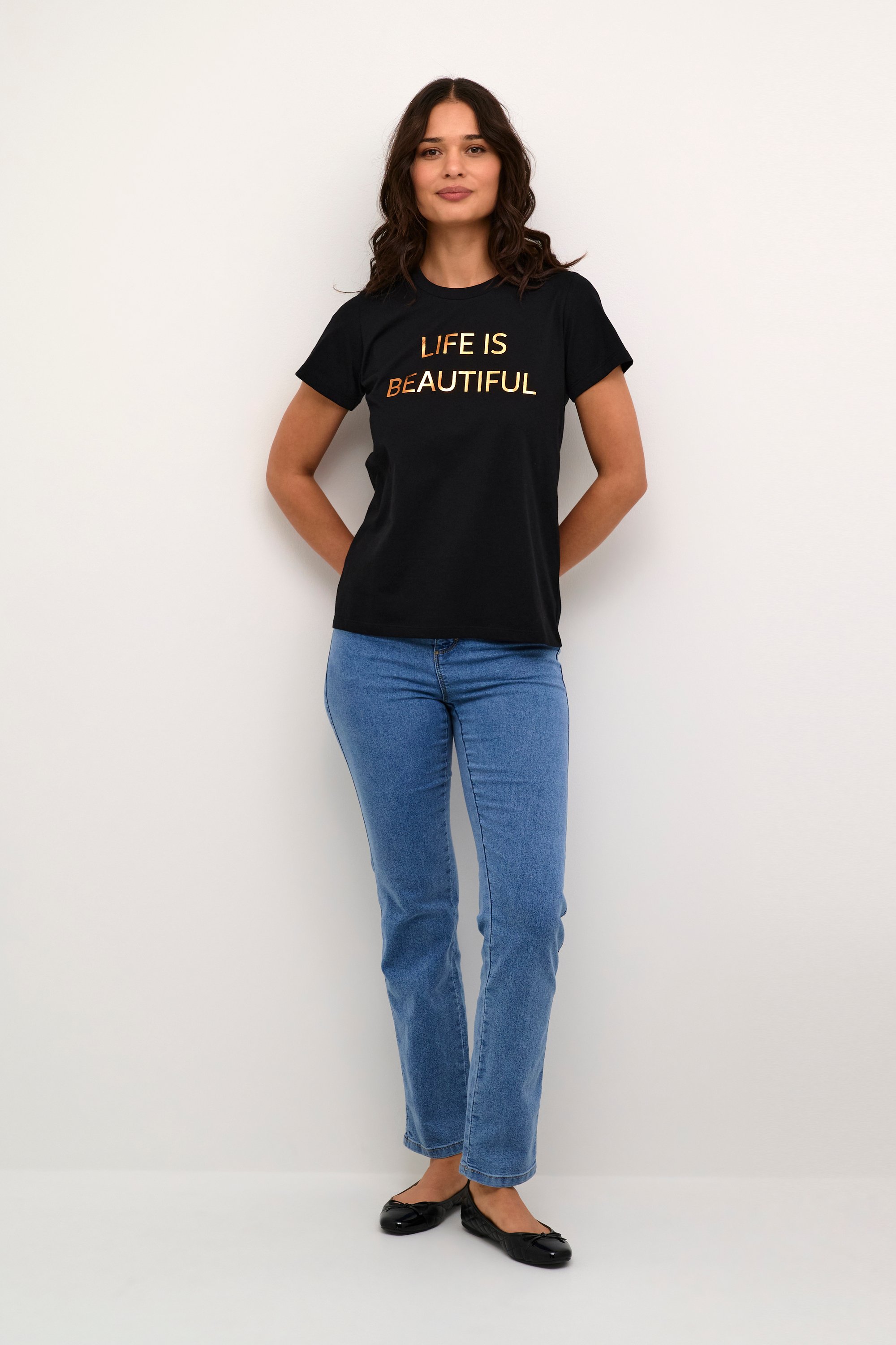 T-shirt Regular fit Black - Copper Text Print black