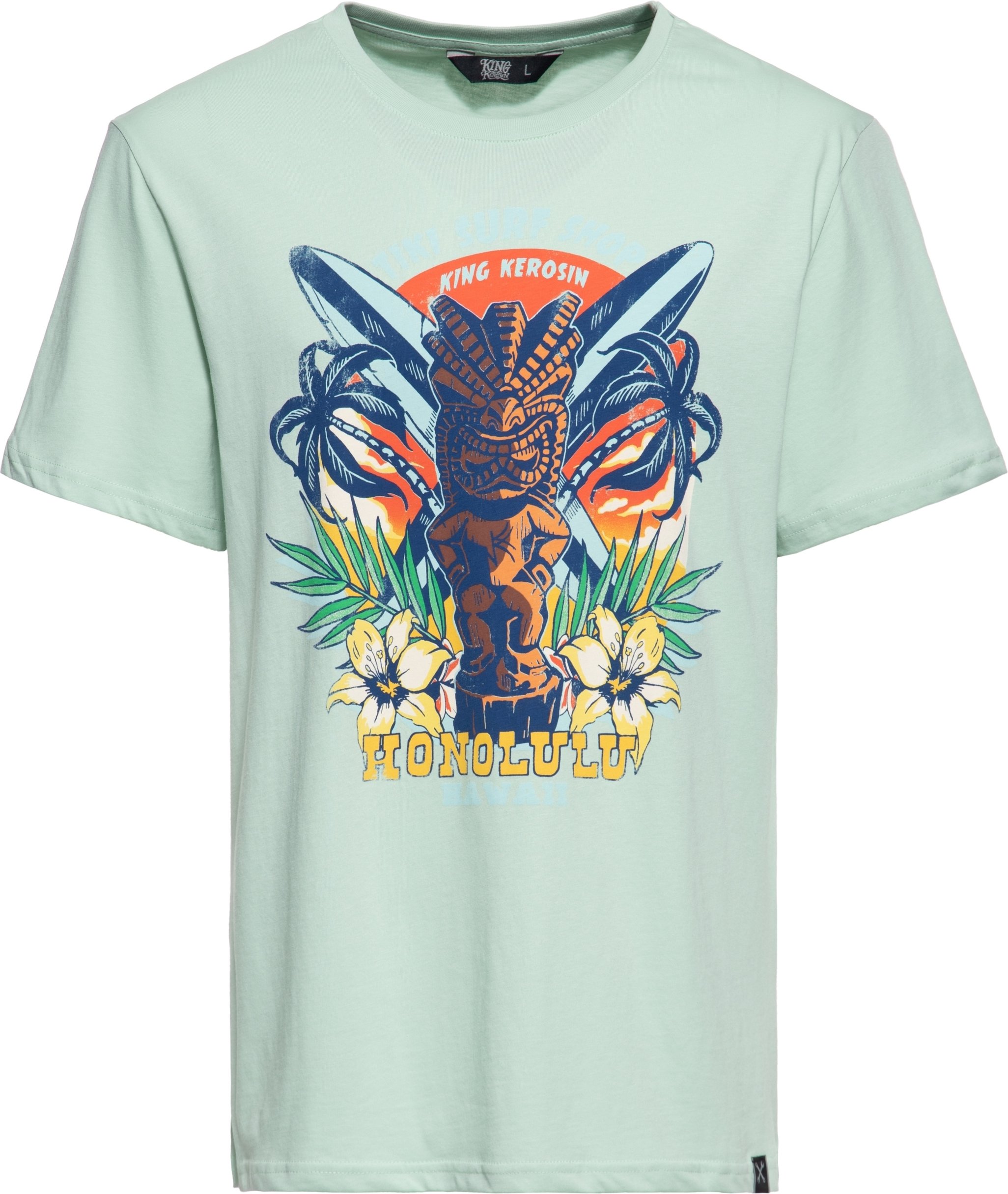 King Kerosin Herren T-Shirt Tiki Surf Shop mint