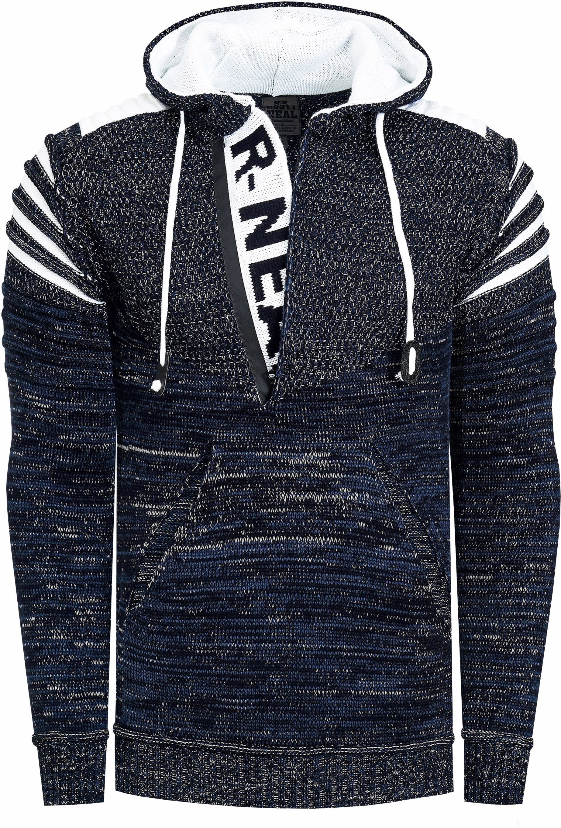 Thumbnail - 1/2 Zip Grobstrick Future Kapuzen-Pullover