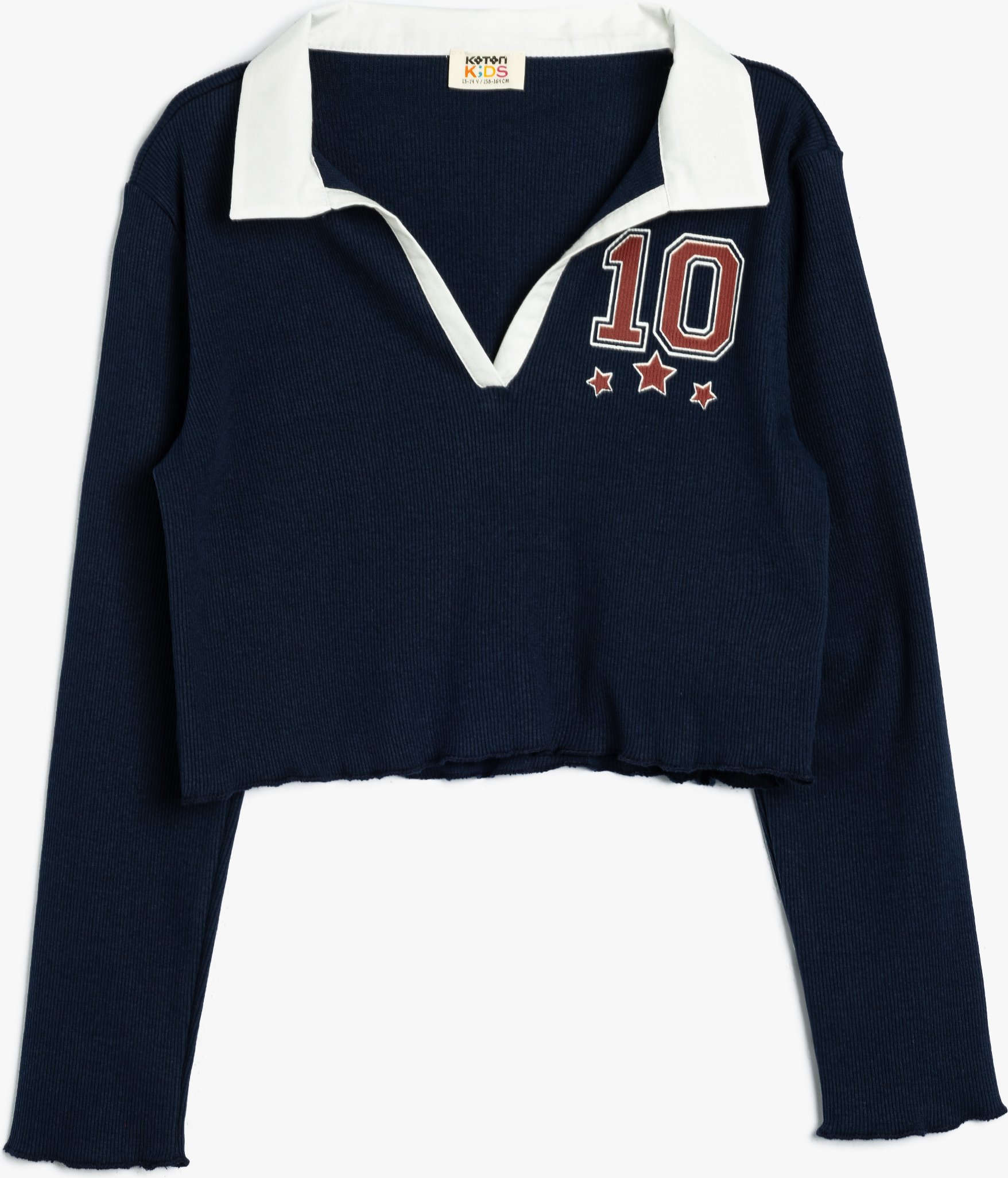 Koton T-shirt Polokragen Langärmelig T-shirt