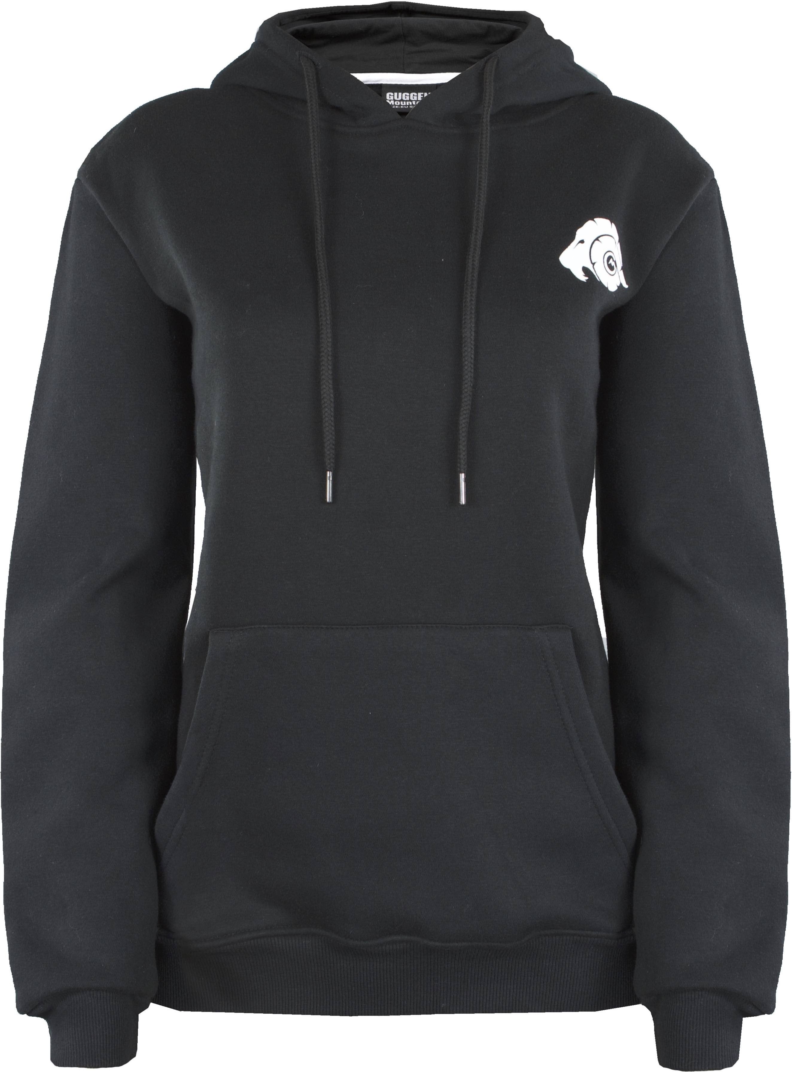 Damen Kapuzenpullover Fleece Hoodie Langarm Schwarz
