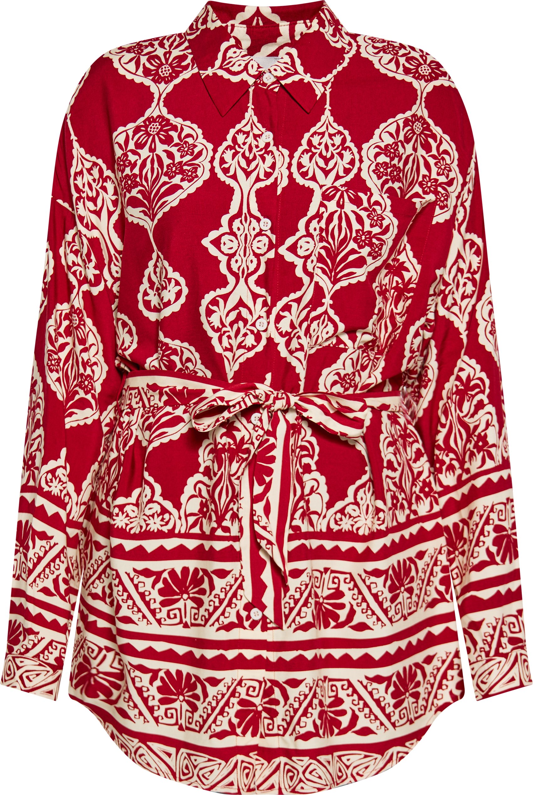 usha Bluse Damen dunkelrot Creme