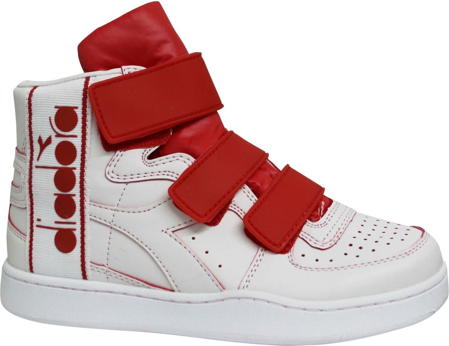 Diadora Mi -Korbmenschen weiß/rote Trainer