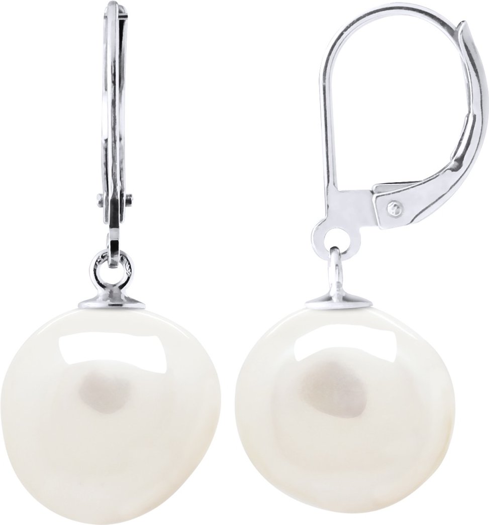 Ohrringe Weißgold - Echte Süßwasser-Zuchtperlen Barock 12-13 mm