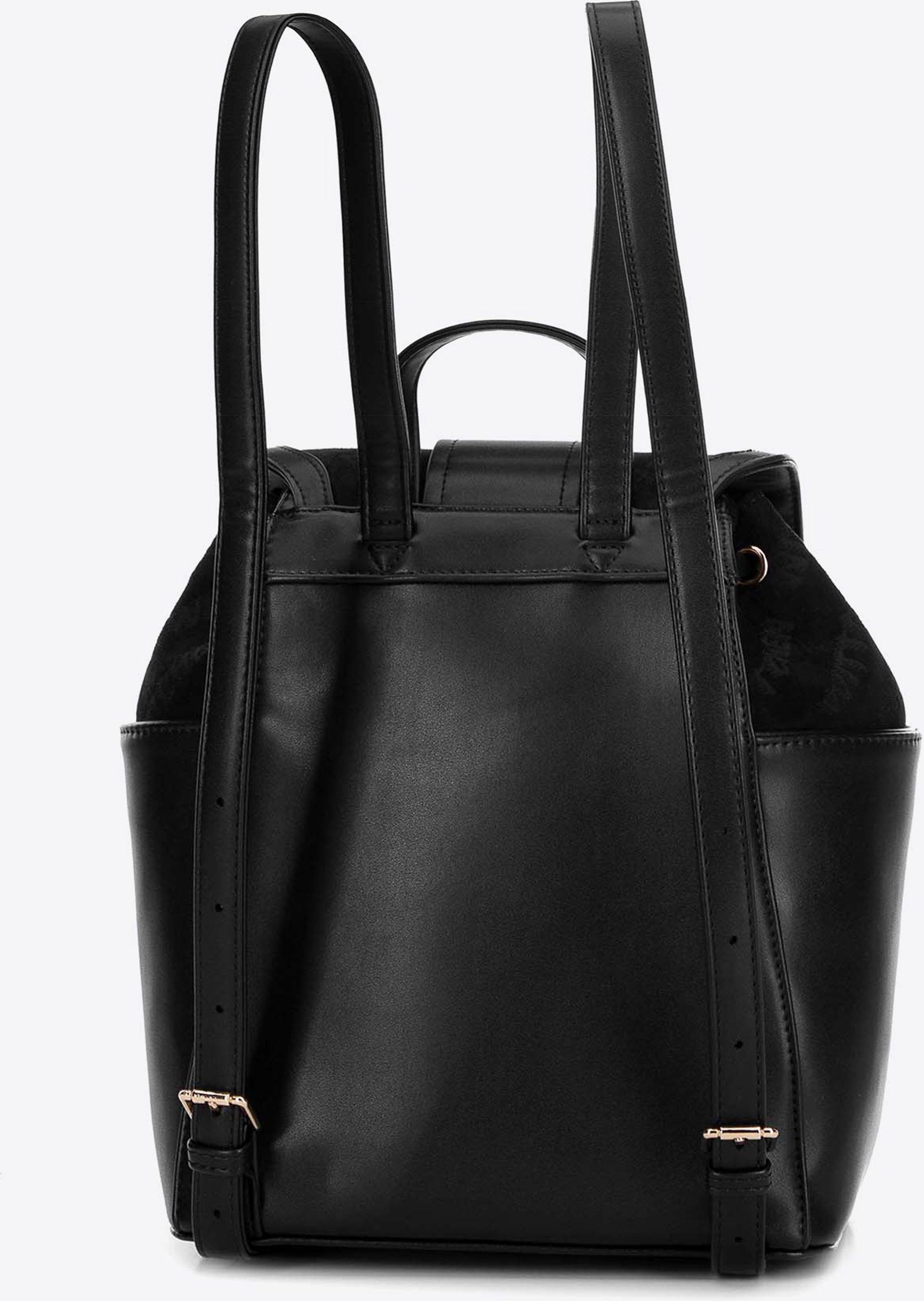 Wittchen Damenrucksack aus Kunstleder mit Stoffeinsatz, schwarz