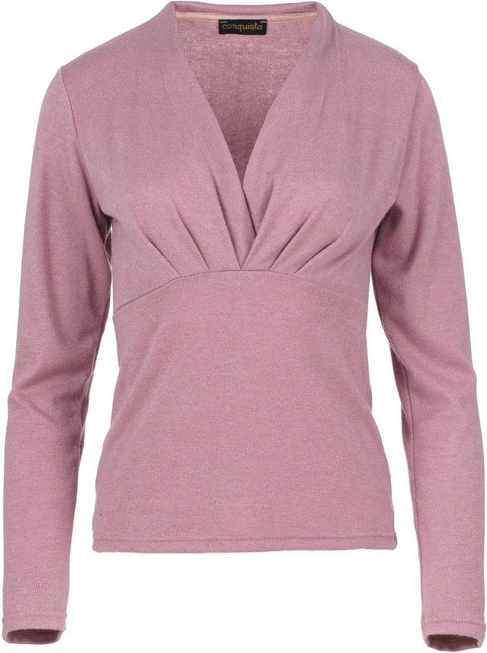 Rosa Melange V-Ausschnitt Stricktop