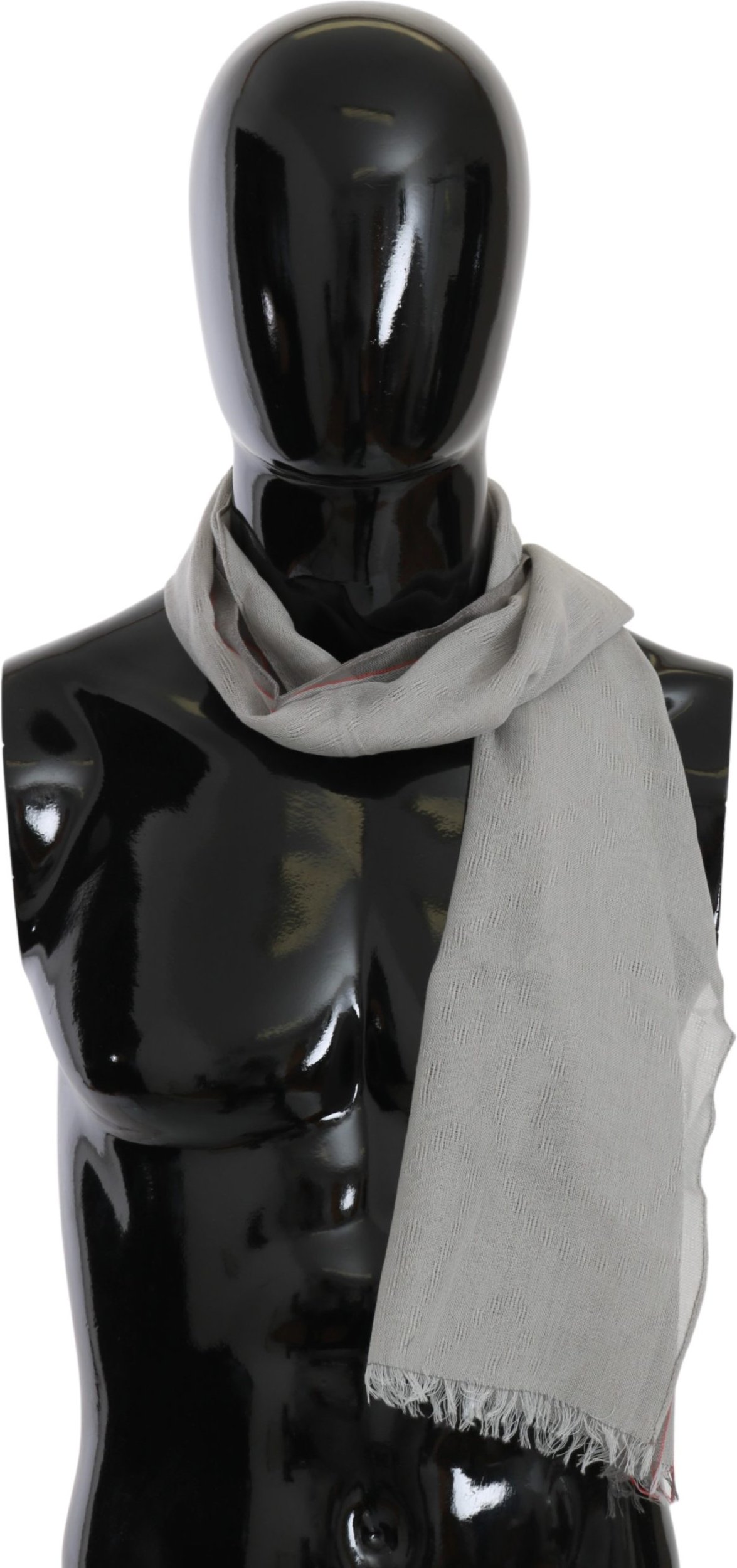 Costume National Men's Gray Fringe Neck Wrap Cotton Scarf (Echarpe en coton à franges pour hommes)