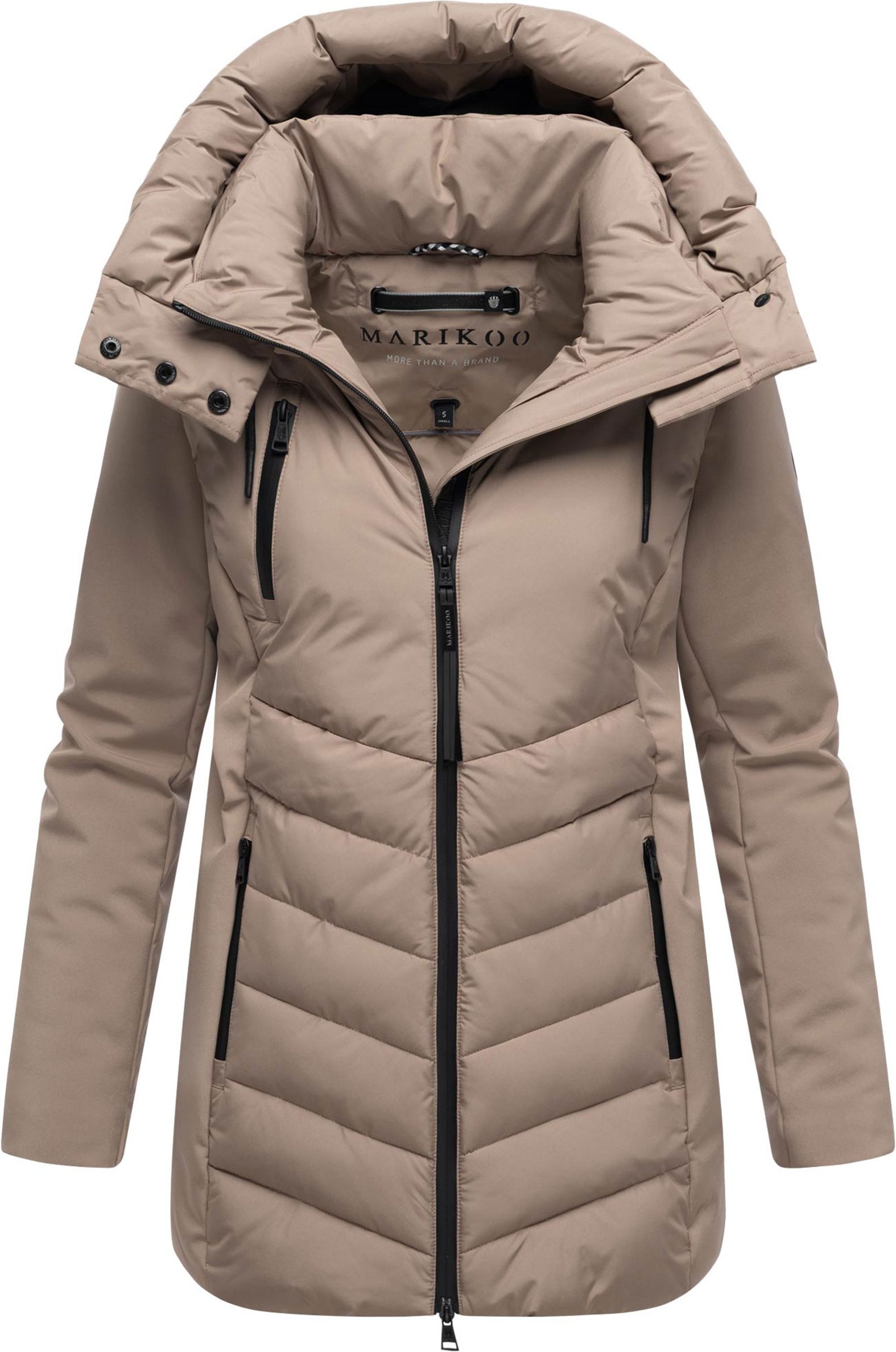 Marikoo Damen Winterjacke Tivaa XVI mit Softshell & abnehmbarer Kapuze